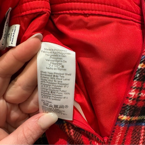 NWT- J.Crew Red Plaid Wool Festive Holiday Mini Skirt Size 4 Women’s - Picture 8 of 10